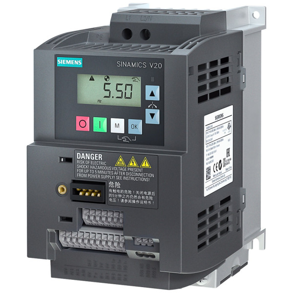 6SL3210-5BB21-1BV1 SIEMENS SINAMICS V20 (1,1 кВт, 220 В) частотный преобразователь