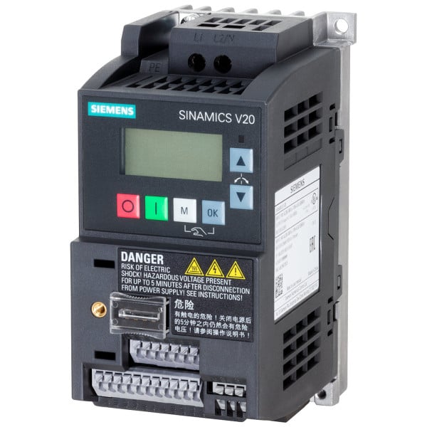 6SL3210-5BB13-7UV1 SIEMENS SINAMICS V20 (0,37 кВт, 220 В) частотний перетворювач