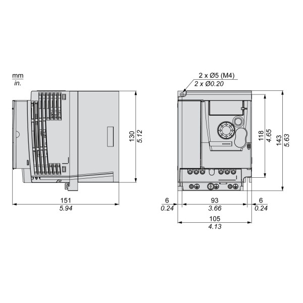 ATV310HU30N4E Schneider Electric (3 кВт 380В-480В, 3ф) перетворювач частоти - фото 7