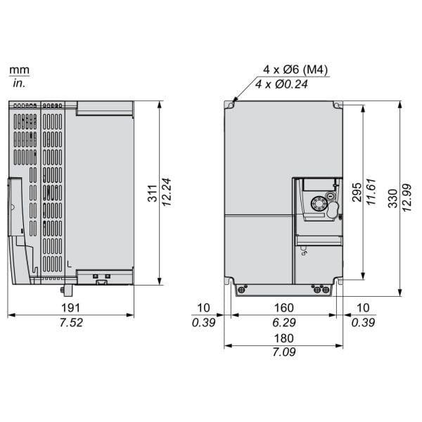 ATV310HD18N4E Schneider Electric (18,5 кВт 380В-480В, 3ф) преобразователь частоты - фото 2
