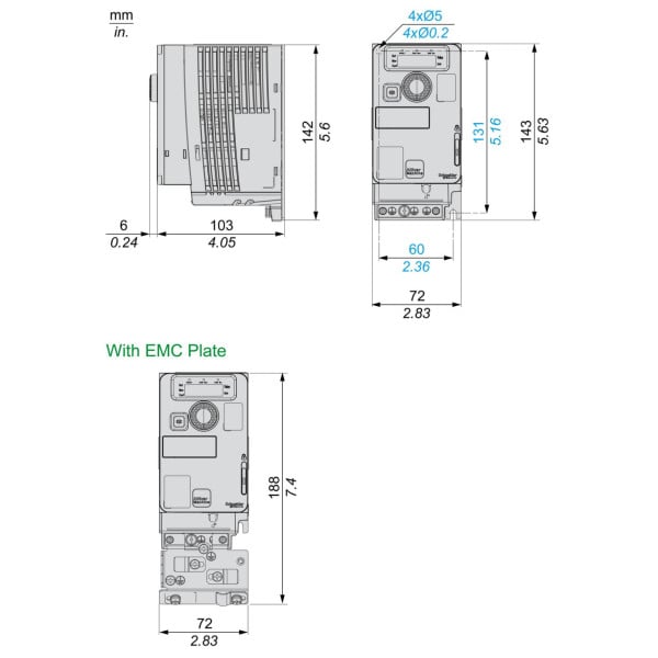 ATV320U02M2C Schneider Electric (0,18 кВт 220В, 1ф) перетворювач частоти - фото 9