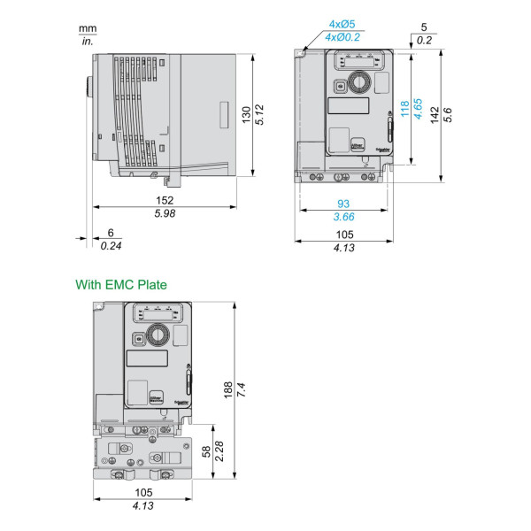 ATV320U22M3C Schneider Electric (2,2 кВт 220В, 3ф) преобразователь частоты - фото 9