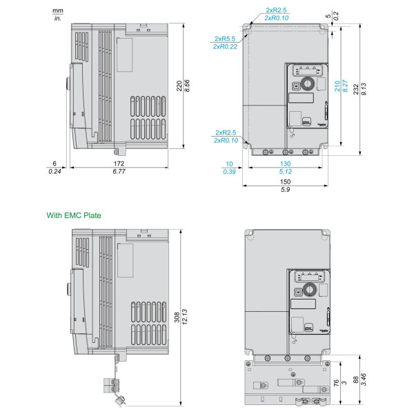 ATV320U55M3C Schneider Electric (5,5 кВт 220В, 3ф) перетворювач частоти - фото 8