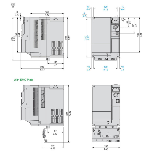 ATV320U55N4B Schneider Electric (5,5 кВт 380В-480В, книга) перетворювач частоти - фото 5