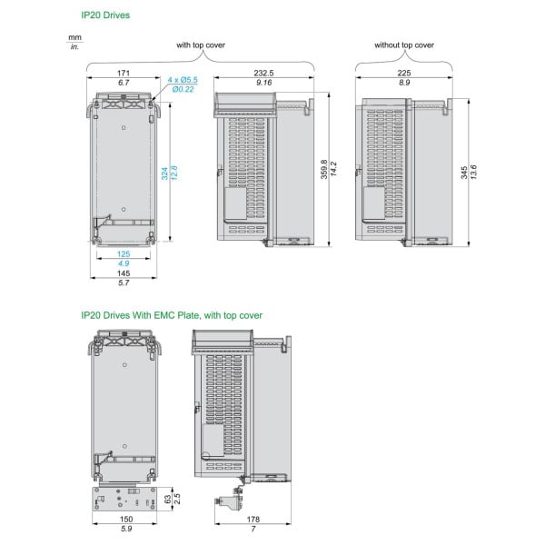 ATV610U07N4 Schneider Electric (0,75 кВт 380В-480В, 3ф) преобразователь частоты - фото 2