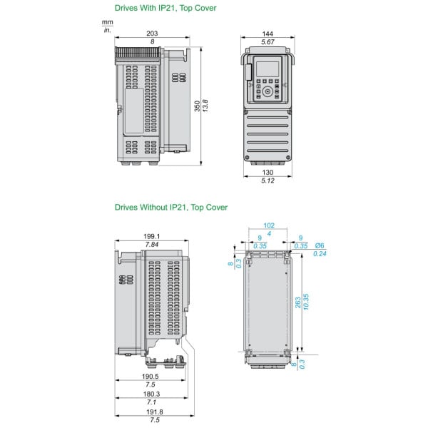 ATV630U30M3 Schneider Electric (3 кВт 200В-240В, 3ф) преобразователь частоты - фото 8