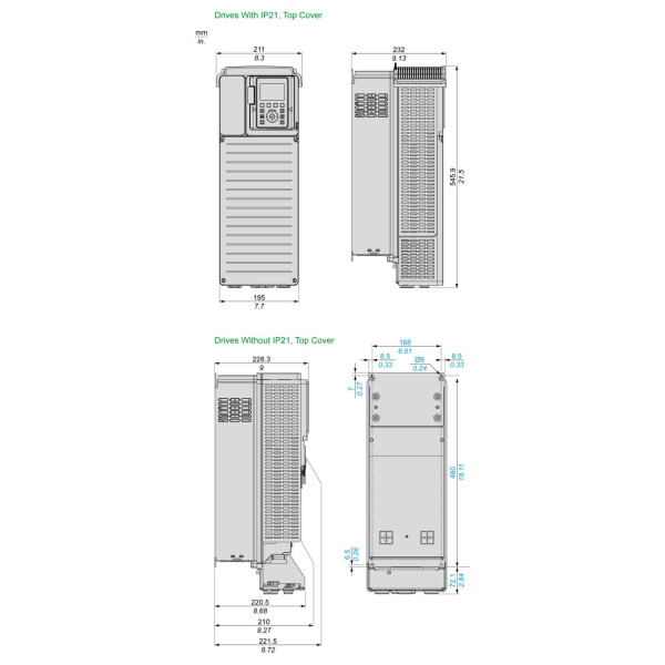 ATV630D18N4 Schneider Electric (18,5 кВт 380В-480В, 3ф) преобразователь частоты - фото 8