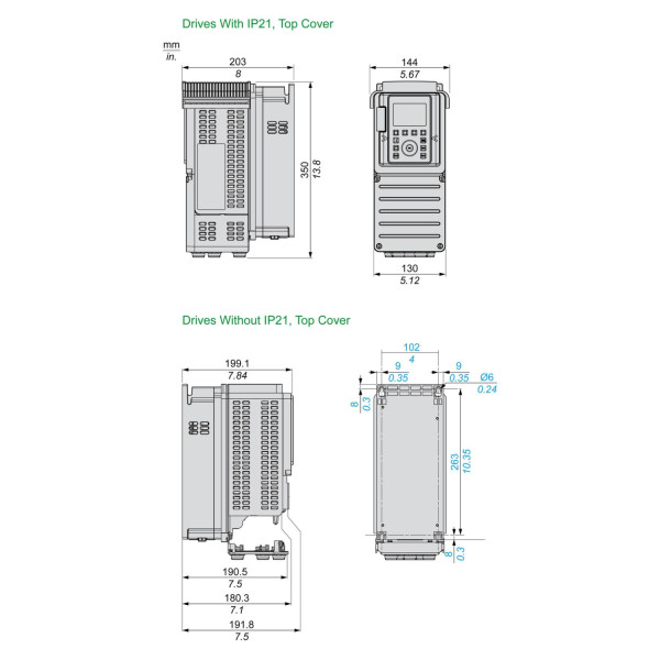 ATV630U07M3 Schneider Electric (0,75 кВт 200В-240В, 3ф) преобразователь частоты - фото 7