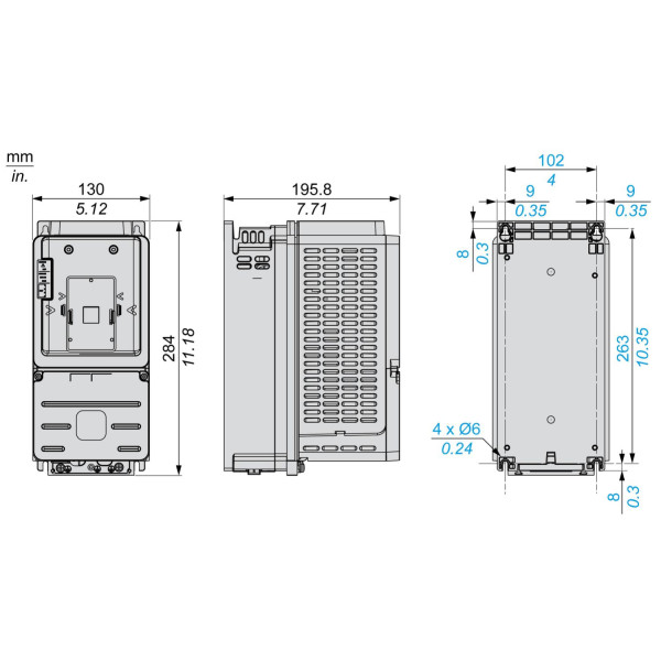 ATV630U07N4Z Schneider Electric (0,75 кВт 380В-480В, 3ф) преобразователь частоты - фото 2