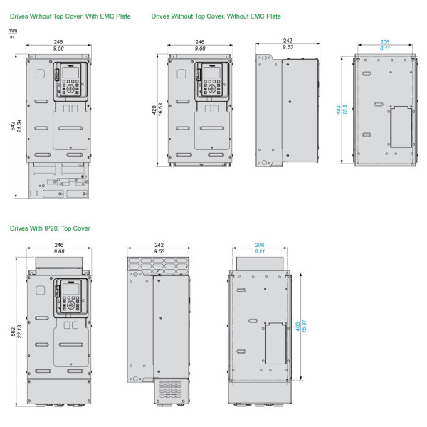 ATV630D11Y6 Schneider Electric (11 кВт 500В-690В, 3ф) перетворювач частоти - фото 2