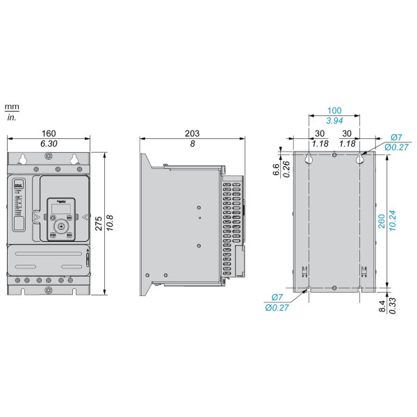 ATS480D62Y Schneider Electric (30 кВт, 208-690 В AC, 62 А) устройство плавного пуска - фото 7