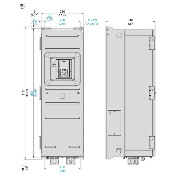 ATV650D37N4 Schneider Electric (37 кВт 380В-480В, 3ф) перетворювач частоти - фото 2