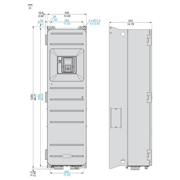 ATV650D90N4 Schneider Electric (90 кВт 380В-480В, 3ф) перетворювач частоти - фото 2