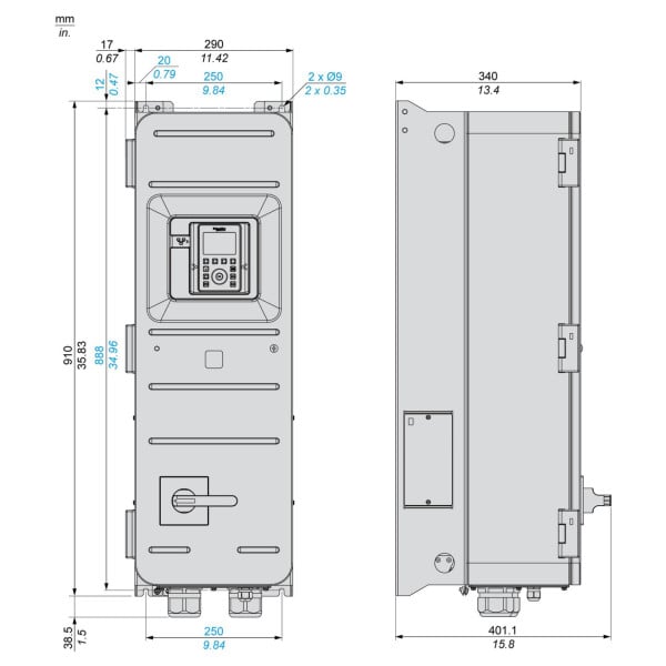 ATV650D30N4E Schneider Electric (30 кВт 380В-480В, 3ф) перетворювач частоти - фото 2