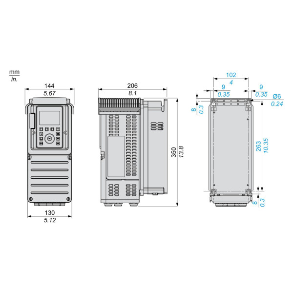ATV930U07N4 Schneider Electric (0,75 кВт 380В-480В, 3ф) перетворювач частоти - фото 8