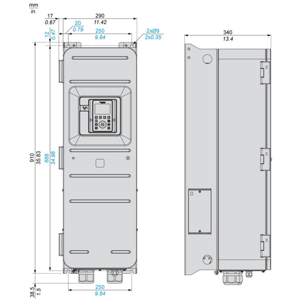 ATV950D30N4 Schneider Electric (30 кВт 380В-480В, 3ф) преобразователь частоты - фото 2