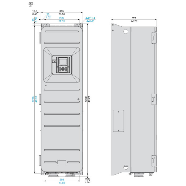 ATV950D75N4 Schneider Electric (75 кВт 380В-480В, 3ф) перетворювач частоти - фото 2