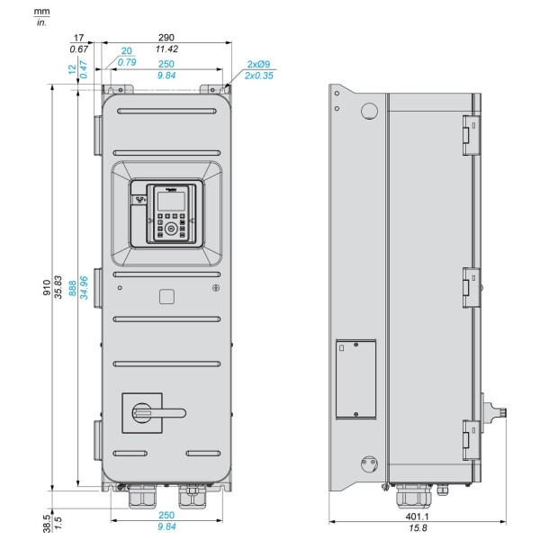 ATV950D37N4E Schneider Electric (37 кВт 380В-480В, 3ф) преобразователь частоты - фото 2